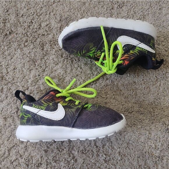 Nike Rosherun Print (TD) Orange/White/Lime/Blk Toddler/Infants Boy's Size 5c - Picture 2 of 6